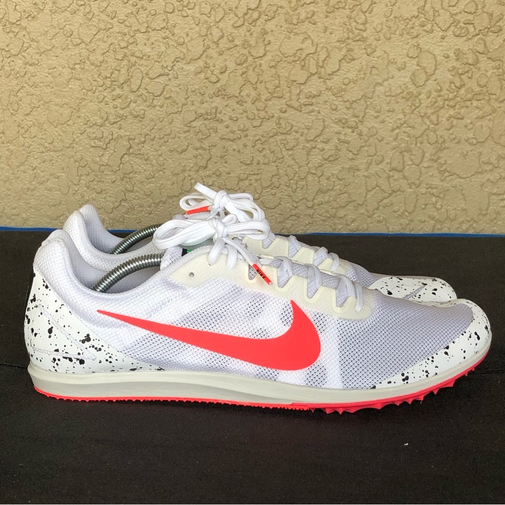 Nike Zoom Rival D10 White Flash Crimson Track Shoes Men's Size 14 (907566-100)